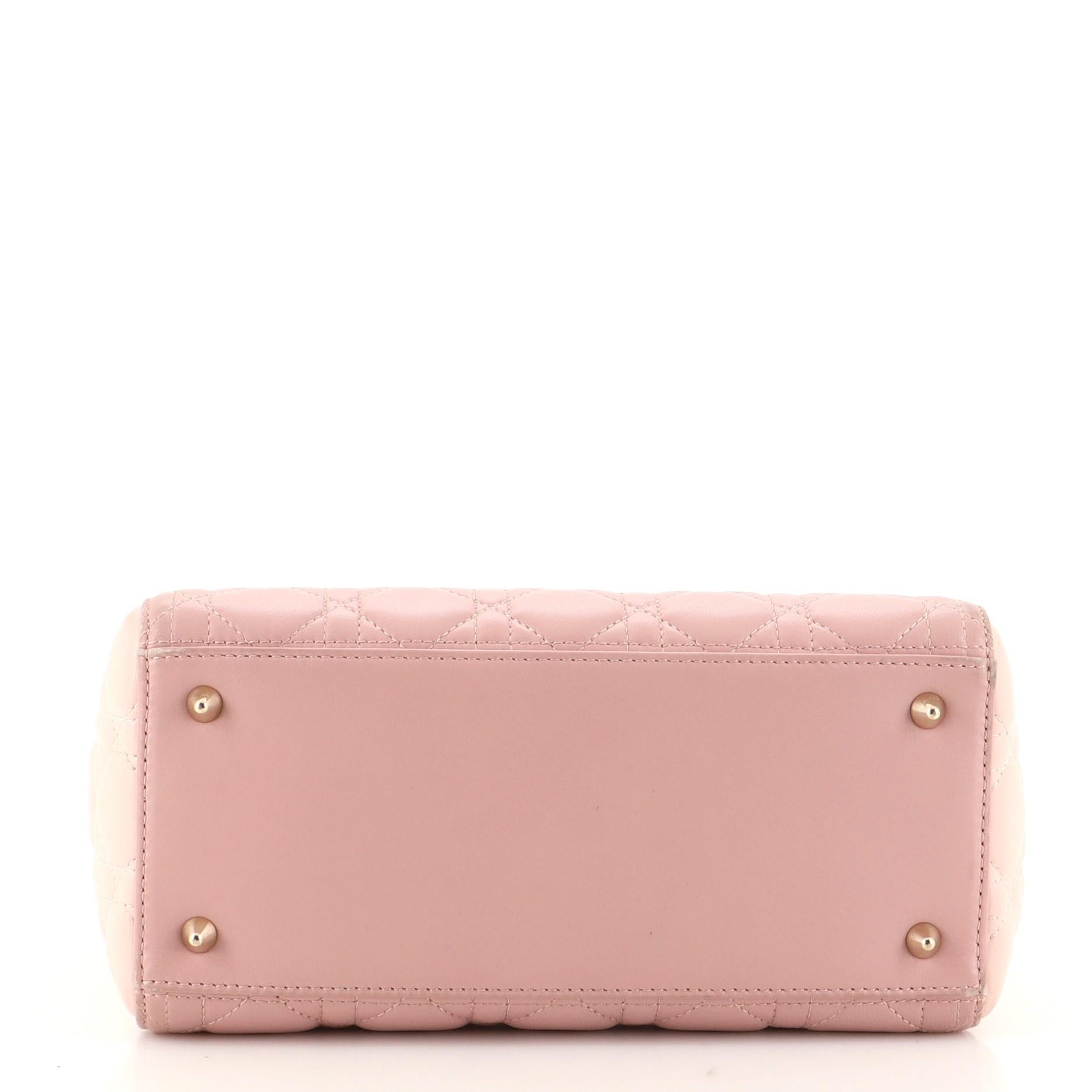 Christian Dior Tricolor Lady Dior Tasche Cannage Gestepptes Leder Medium im Zustand „Gut“ in NY, NY