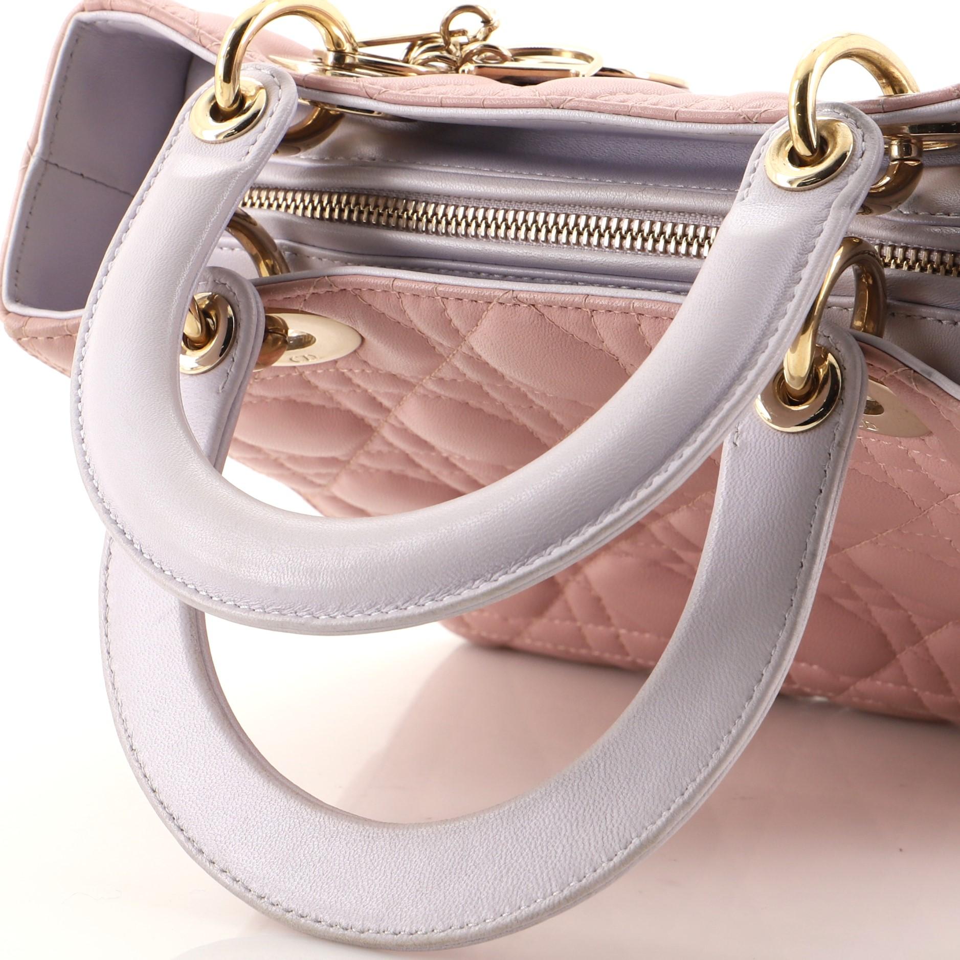 Christian Dior Tricolor Lady Dior Tasche Cannage Gestepptes Leder Medium 1