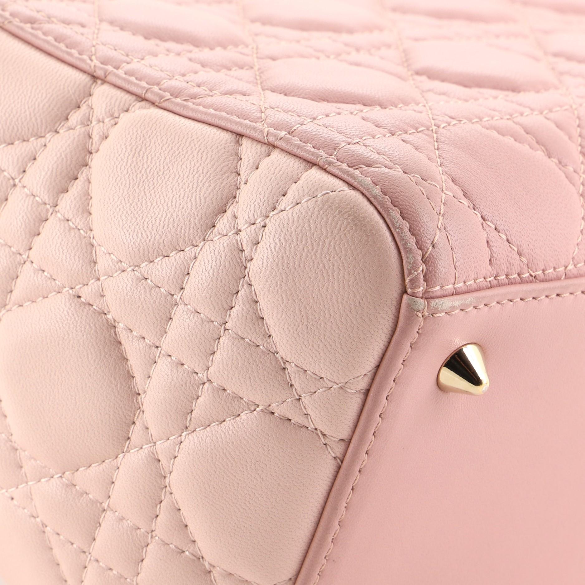 Christian Dior Tricolor Lady Dior Tasche Cannage Gestepptes Leder Medium 2