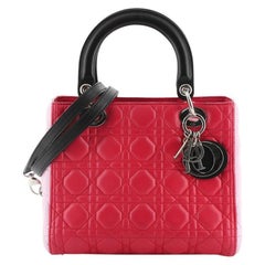 Christian Dior Tricolor Lady Dior Bag Cannage Quilt Leather Medium