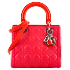 Christian Dior Tricolor Lady Dior Tasche Cannage Gestepptes Leder Medium