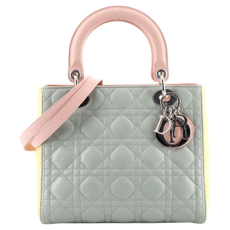 Christian Dior Tricolor Lady Dior Bag Cannage Quilt Leather Medium at  1stDibs | lady dior tricolor bag