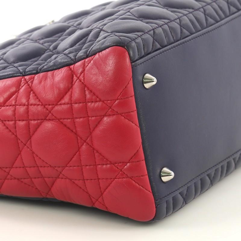 Christian Dior Tricolor Lady Dior Handbag Cannage Quilt Leather Medium 1