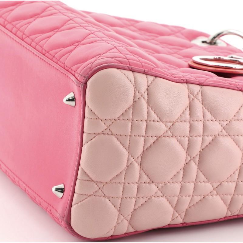 Christian Dior Tricolor Lady Dior Handbag Cannage Quilt Leather Medium 1