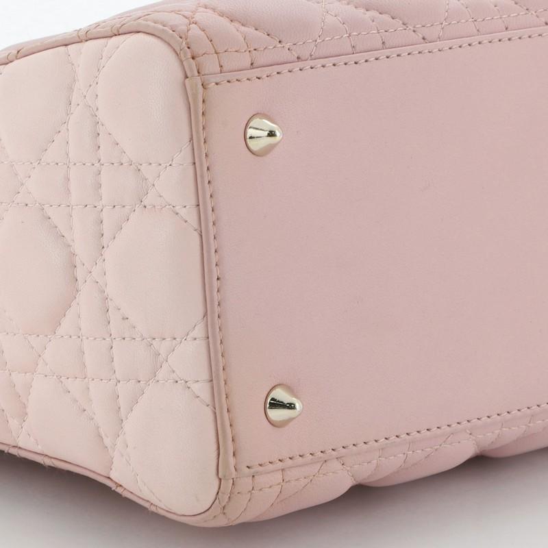 Christian Dior Tricolor Lady Dior Handbag Cannage Quilt Leather Medium 2