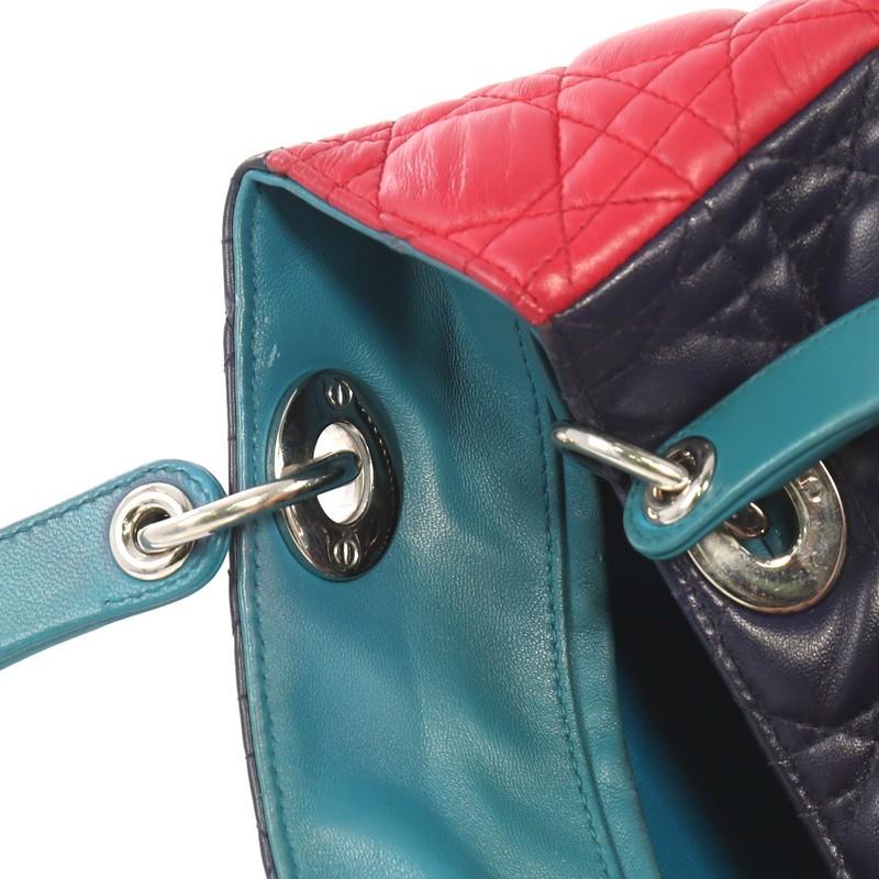 Christian Dior Tricolor Lady Dior Handbag Cannage Quilt Leather Medium 3