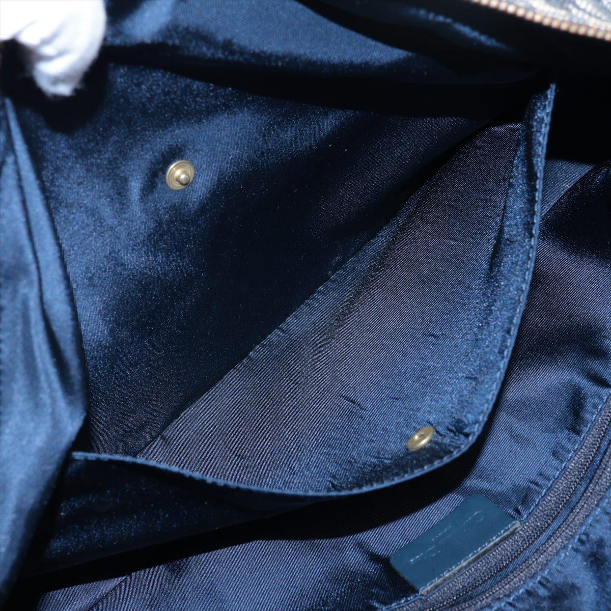 Christian Dior Trotter Boston Tasche aus Segeltuchleder in Marineblau aus Segeltuch im Angebot 7
