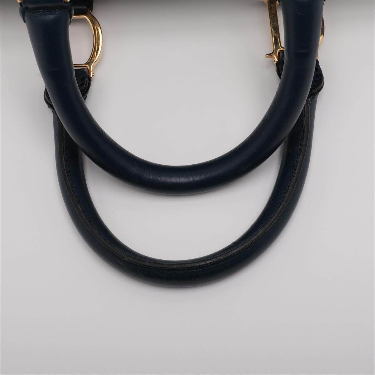Christian Dior Trotter Boston Tasche aus Segeltuchleder in Marineblau aus Segeltuch im Angebot 2