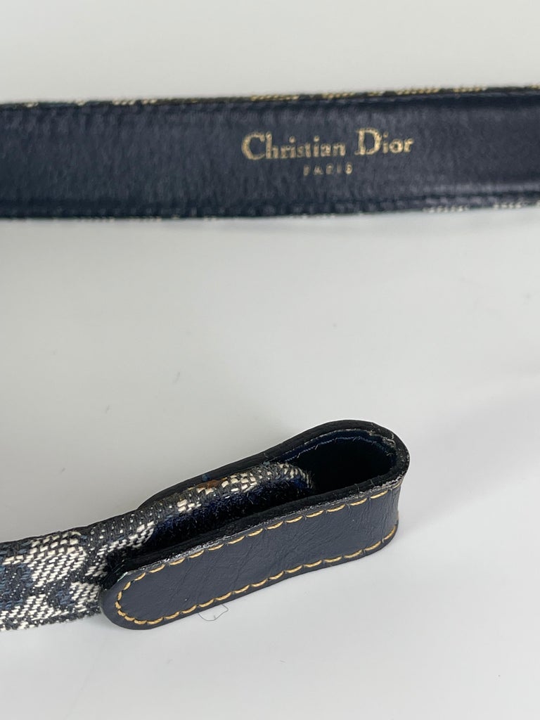 Christian Dior Trotter Pattern Navy Leather Belt (Size 75/30  display picture 1