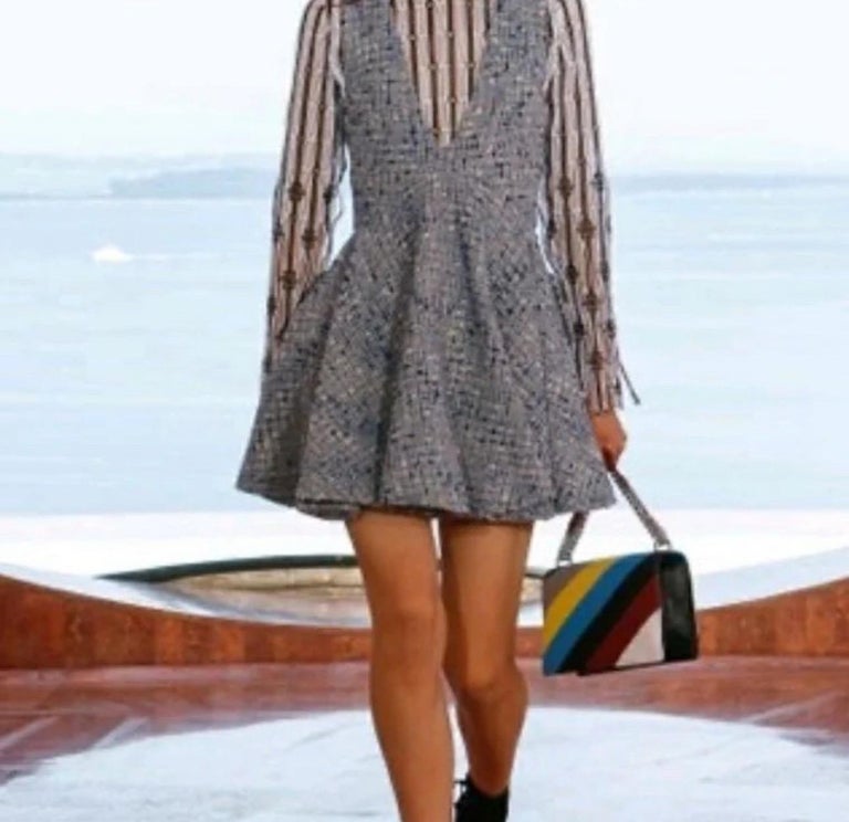 slim fit dress slacks Sequin Tweed Halter Neck Fit and Flare Mini Dress