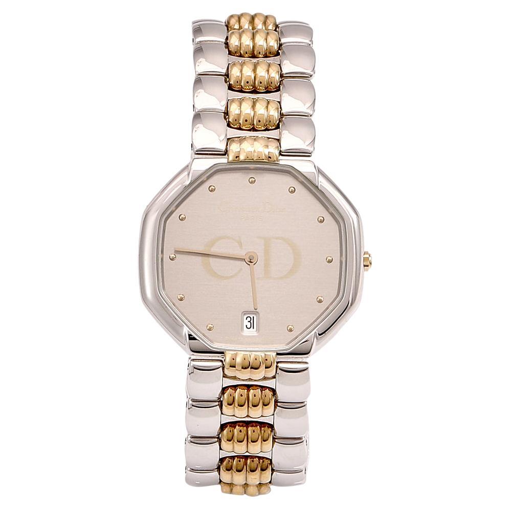 Christian Dior Two Tone Stainless Steel Octagon 45.204 Women's Wristwatch 32MM