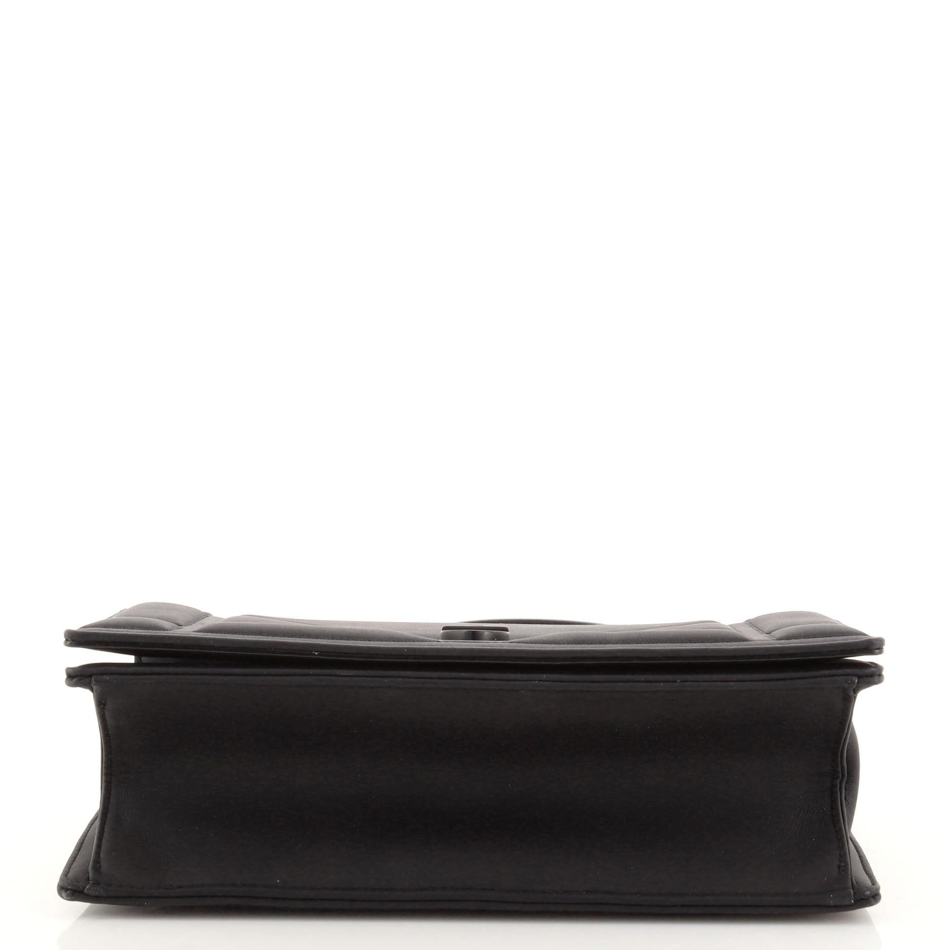 Black Christian Dior Ultra Matte Diorama Flap Bag Calfskin Medium