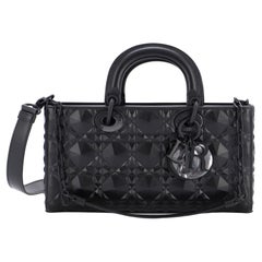 Dior - Medium Lady D-Joy Bag Ultramatte Black Cannage Calfskin - Women