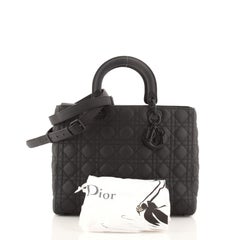 Christian Dior Ultra Matte Lady Dior Bag Cannage Quilt Calfskin Large