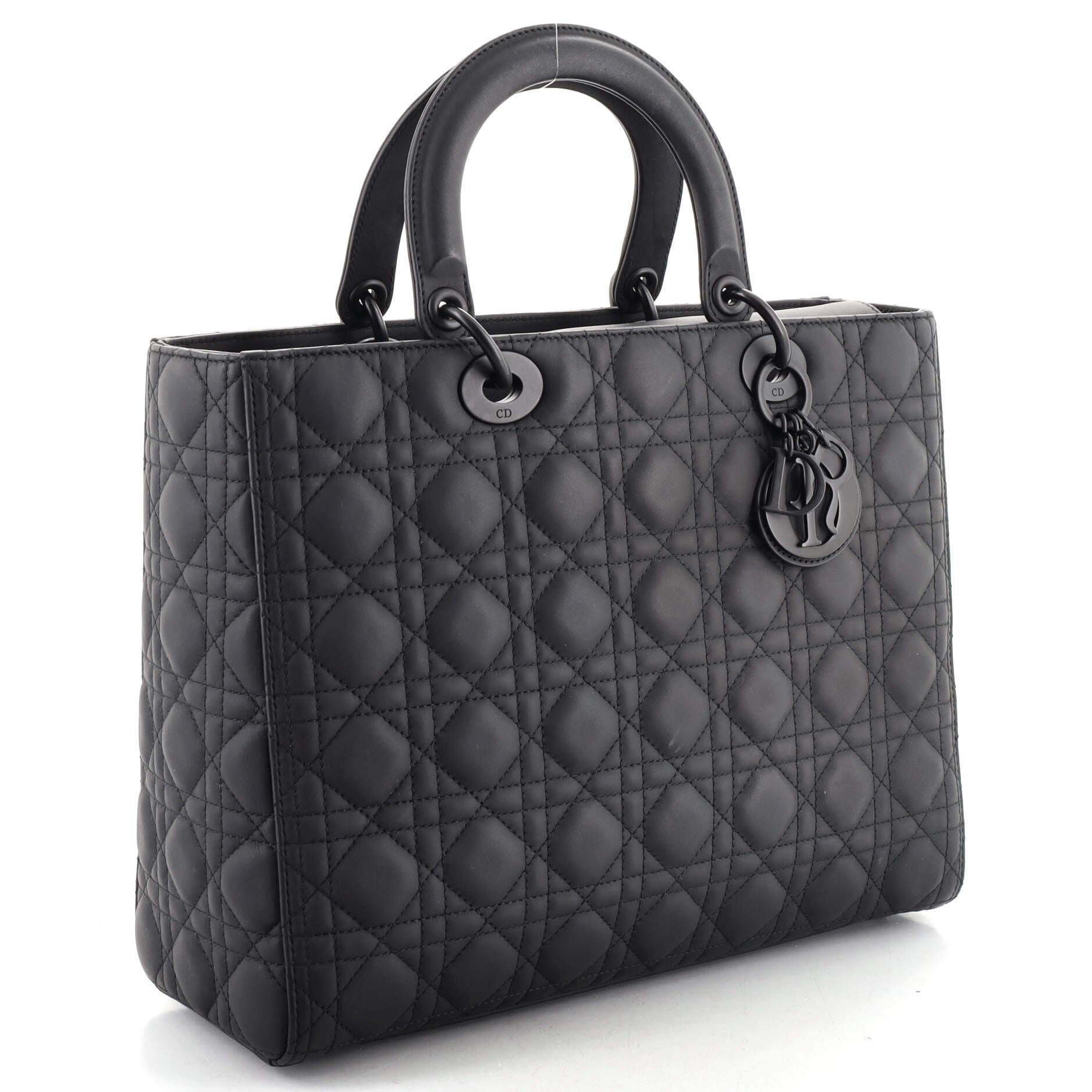 lady dior matte black medium