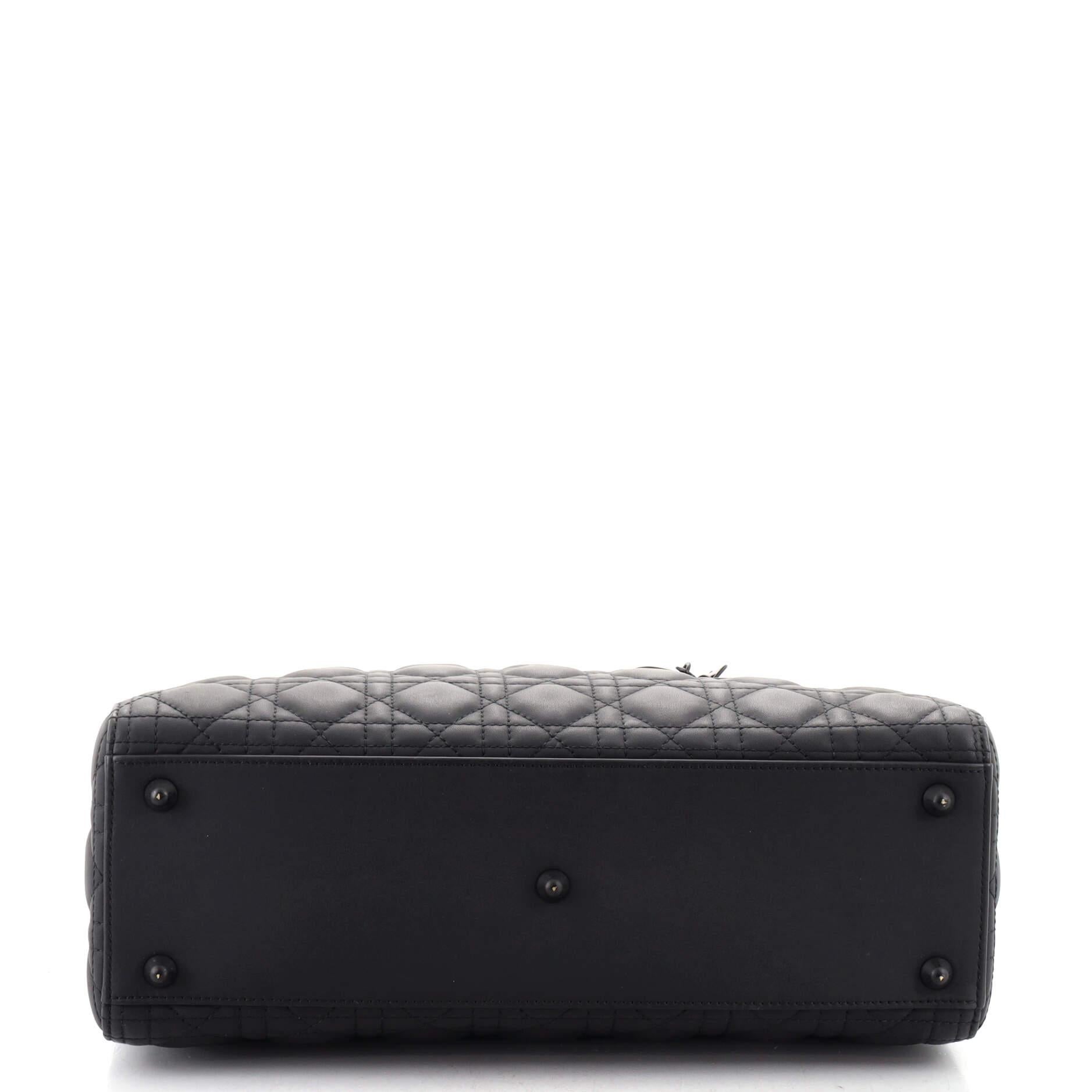 Christian Dior Ultra Matte Lady Dior Bag Cannage Quilt Calfskin Large In Good Condition In NY, NY