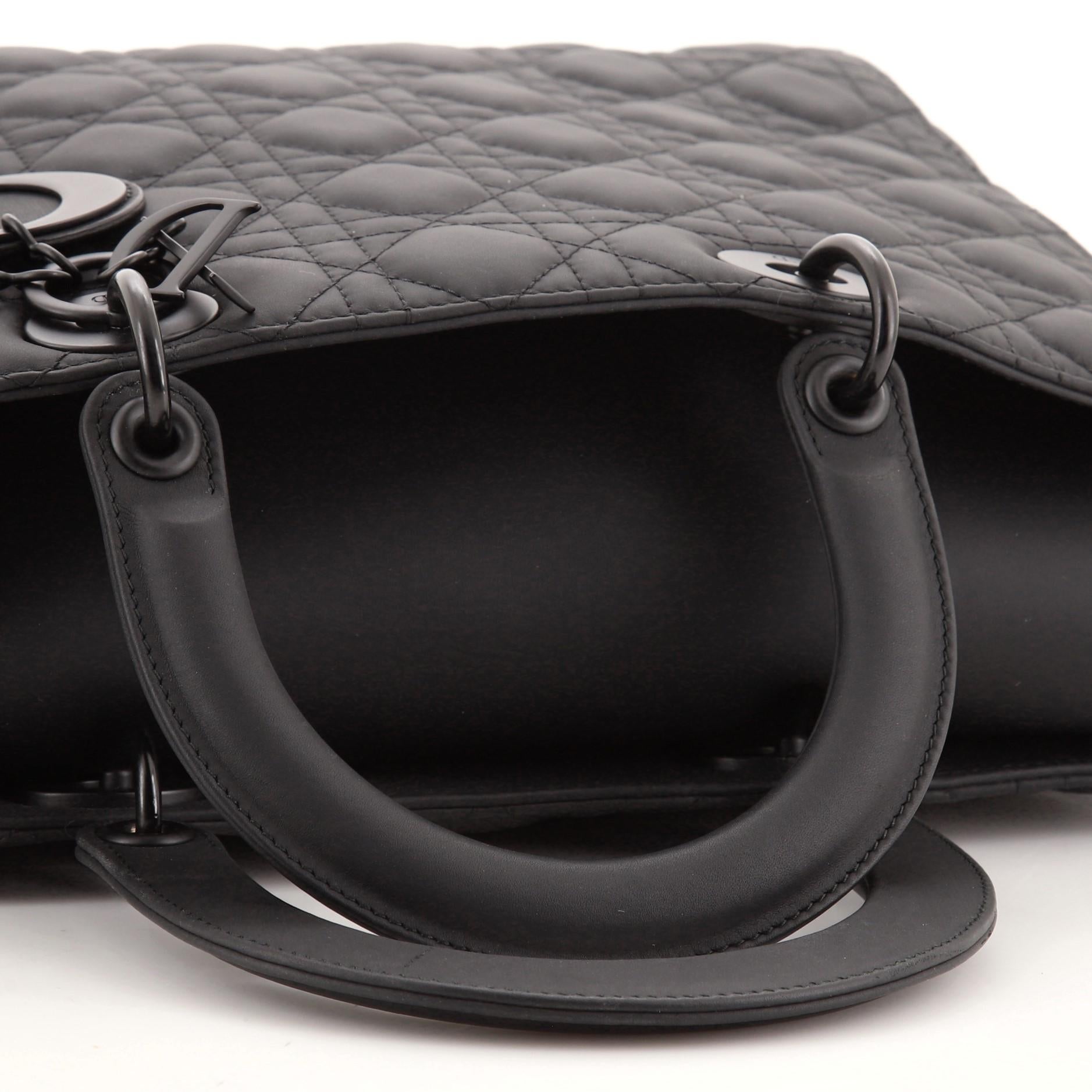 Christian Dior Ultra Matte Lady Dior Bag Cannage Quilt Calfskin Large 3