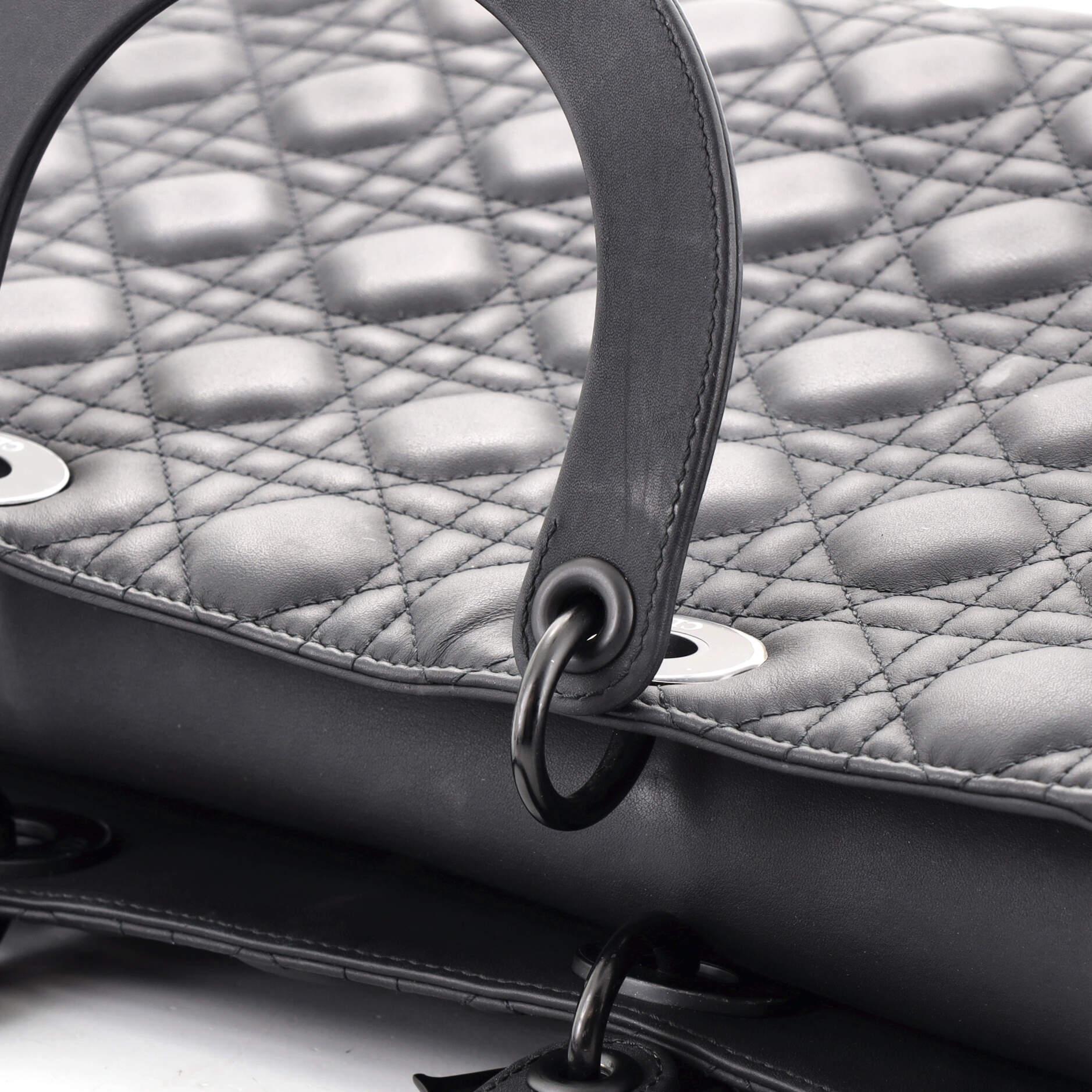 Christian Dior Ultra Matte Lady Dior Bag Cannage Quilt Calfskin Large 2