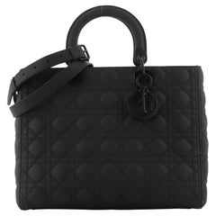 Christian Dior Ultra Matte Lady Dior Bag Cannage Quilt Calfskin Large
