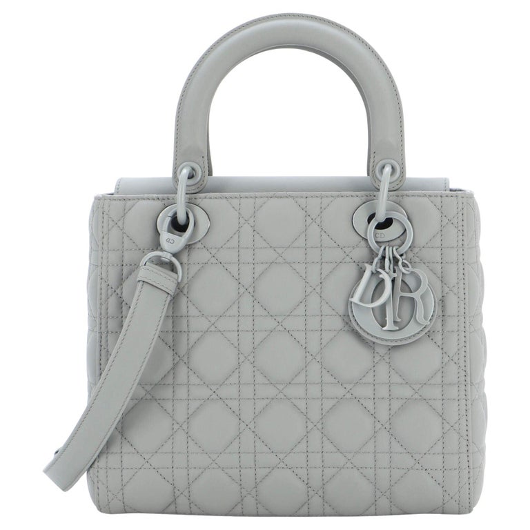 Christian Dior Ultra Matte Lady Dior Bag Cannage Quilt Calfskin Medium For  Sale at 1stDibs