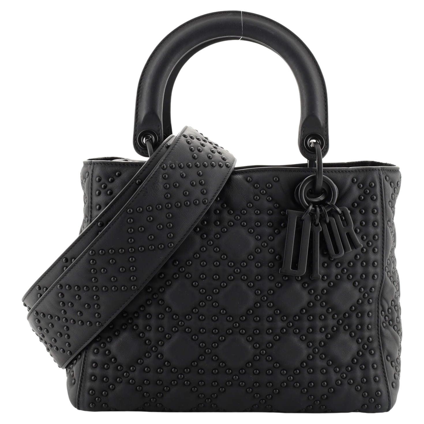 Christian Dior Ultra Matte Lady Dior Bag Cannage Studded Lambskin Medium