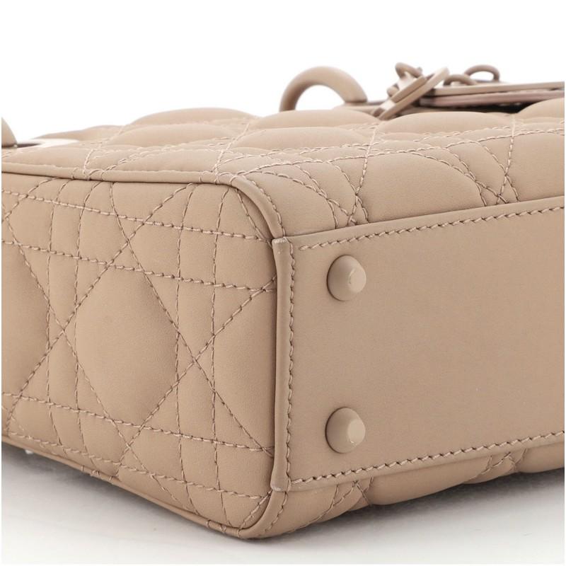 Brown  Christian Dior Ultra Matte Lady Dior Chain Bag Cannage Quilt Calfskin Mini