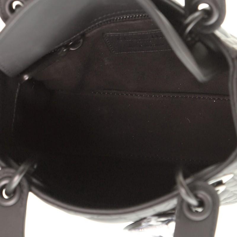 Black Christian Dior Ultra Matte Lady Dior Chain Bag Cannage Quilt Calfskin Mini