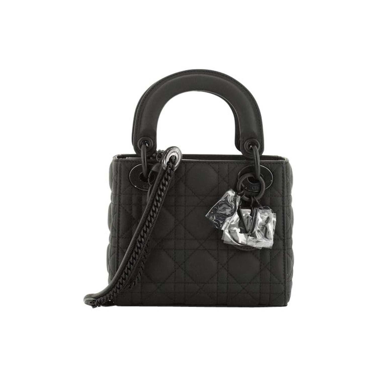 Christian Dior Ultra Matte Lady Dior Chain Bag Cannage Quilt Calfskin Mini  at 1stDibs | lady dior ultra matte mini, dior matte black bag