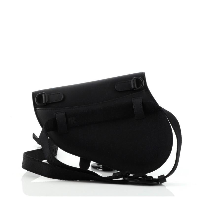 Black Christian Dior Ultra Matte Saddle Belt Bag Leather
