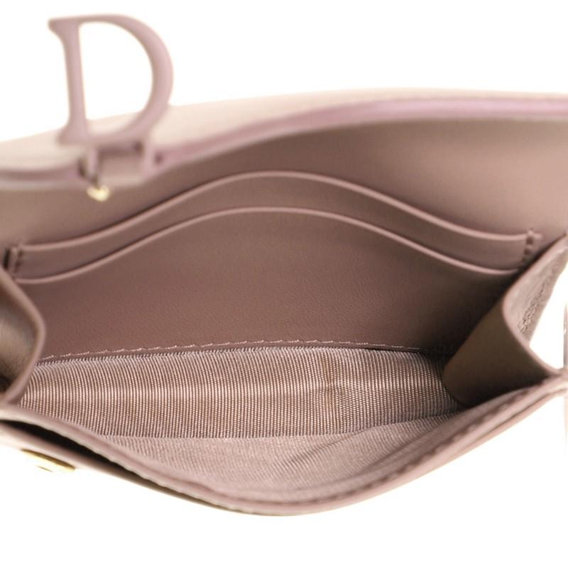 Brown Christian Dior Ultra Matte Saddle Card Holder Leather