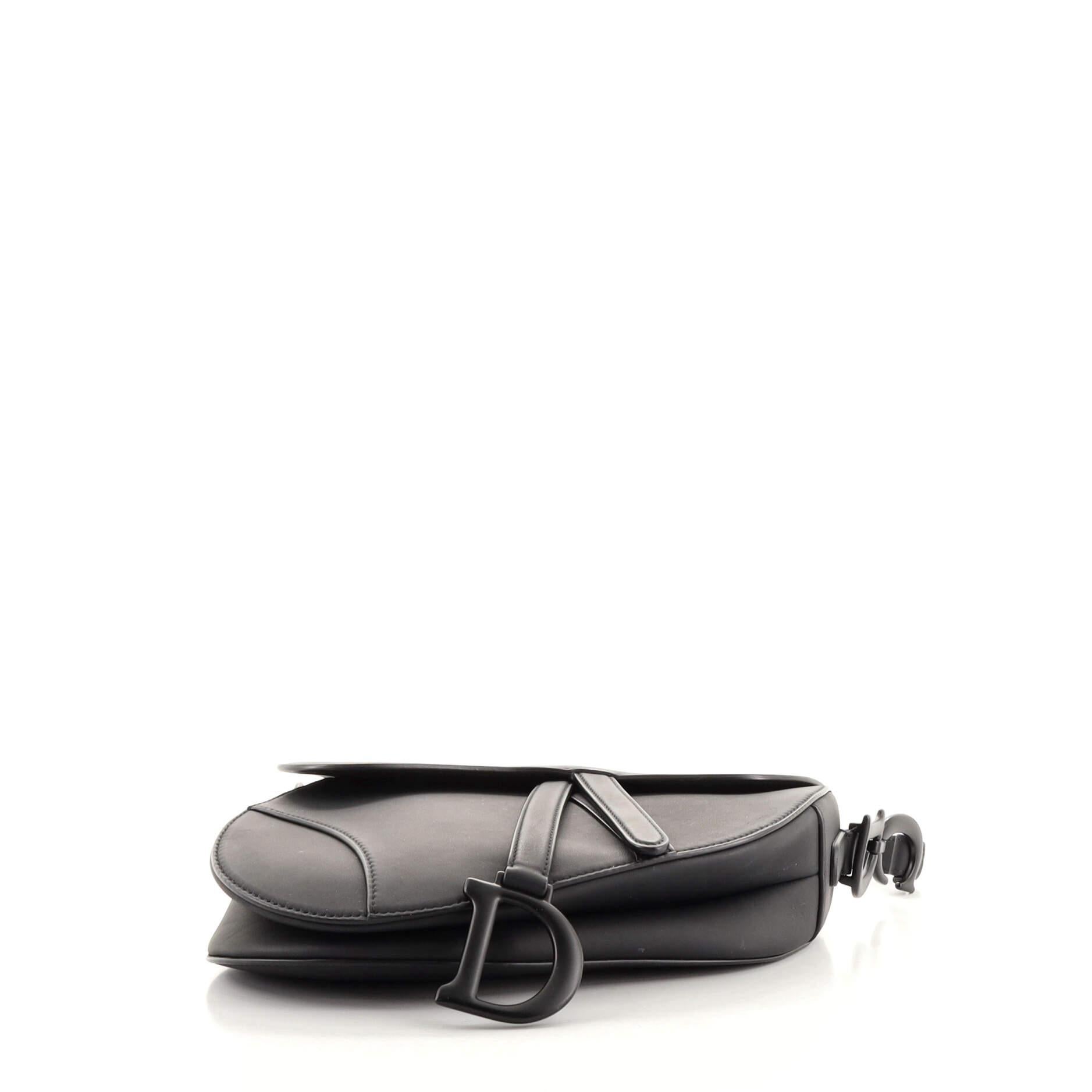 Black Christian Dior Ultra Matte Saddle Handbag Leather Medium