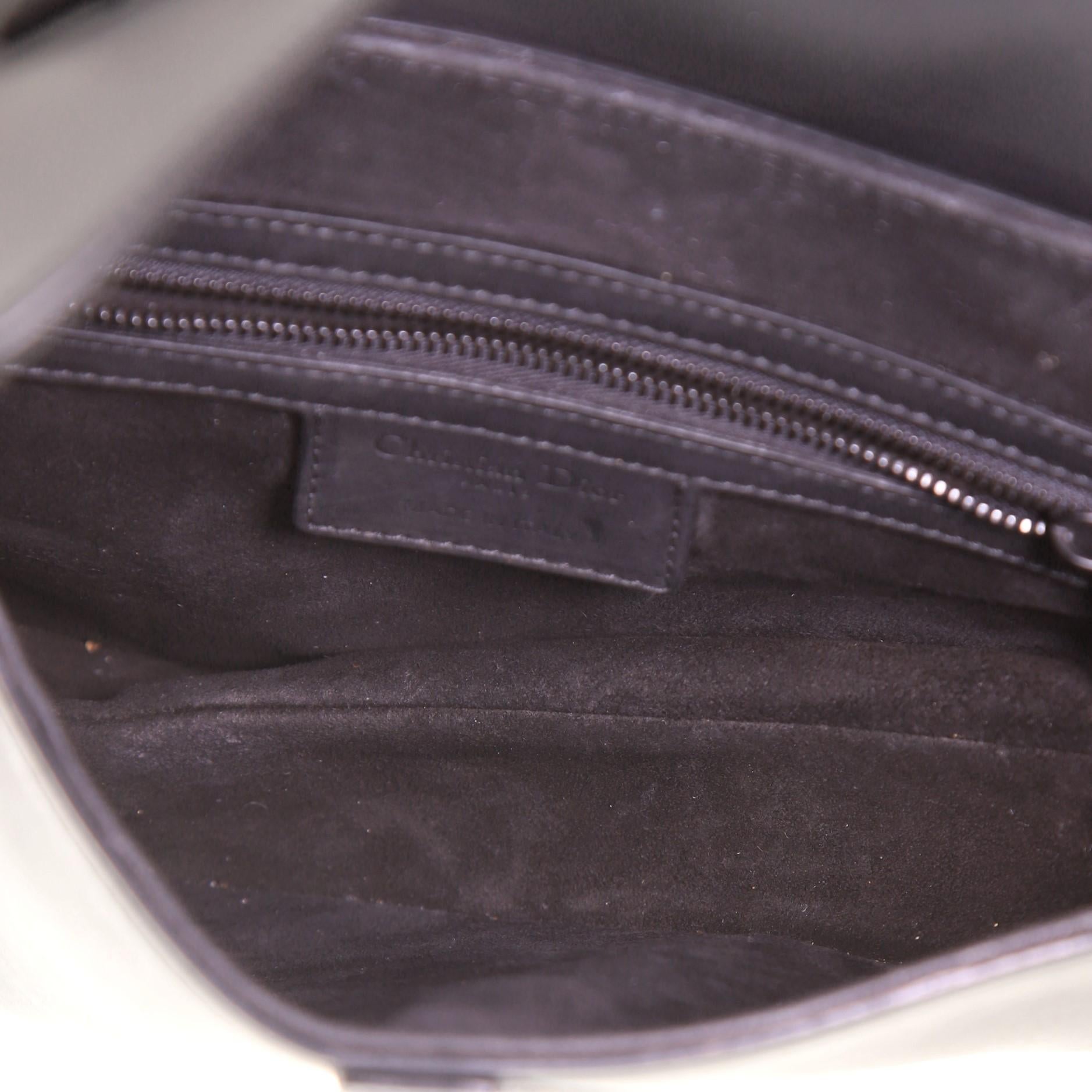 Black Christian Dior Ultra Matte Saddle Handbag Leather Medium