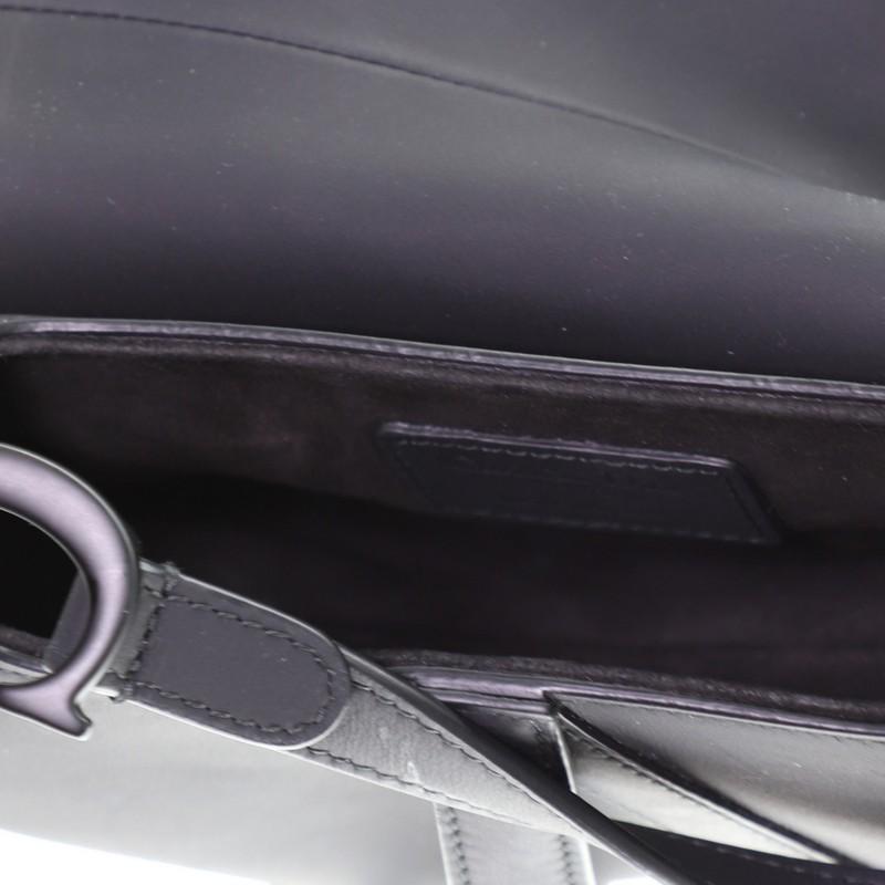 Black Christian Dior Ultra Matte Saddle Handbag Leather Mini