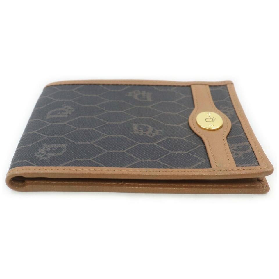 Christian Dior Ultra Rare Honeycomb Black Monogram Trotter Bifold Men's Wallet  For Sale 3