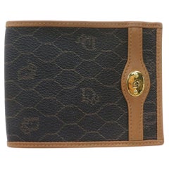 Christian Dior Ultra Rare Honeycomb Black Monogram Trotter Bifold Men's Wallet 