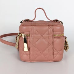 Christian Dior Borsa Vanity Case Christian Micro Pink Lambskin Cross Body Bag