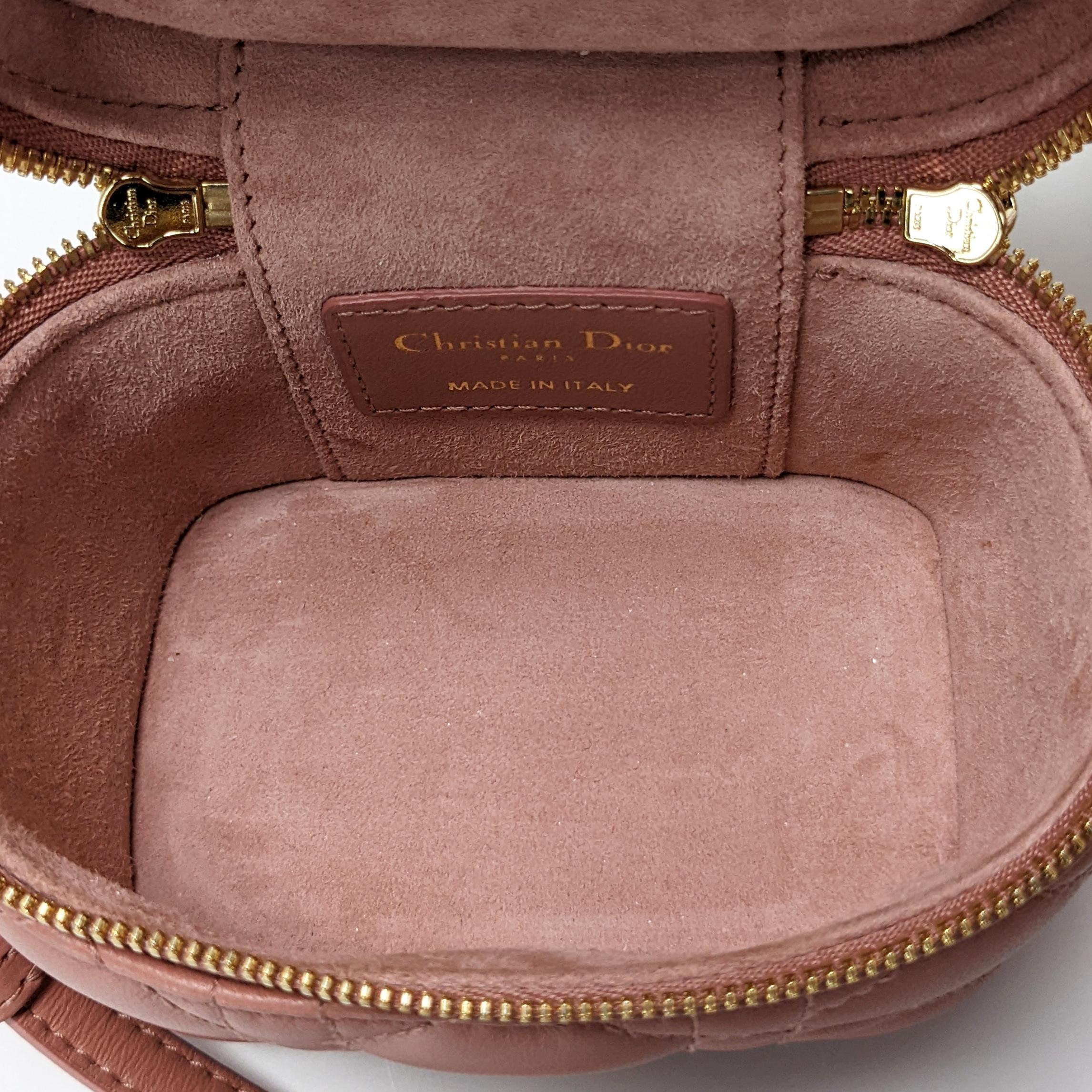 Christian Dior Vanity Case Christian Micro Pink Lambskin Cross Body Bag In Excellent Condition In Denver, CO