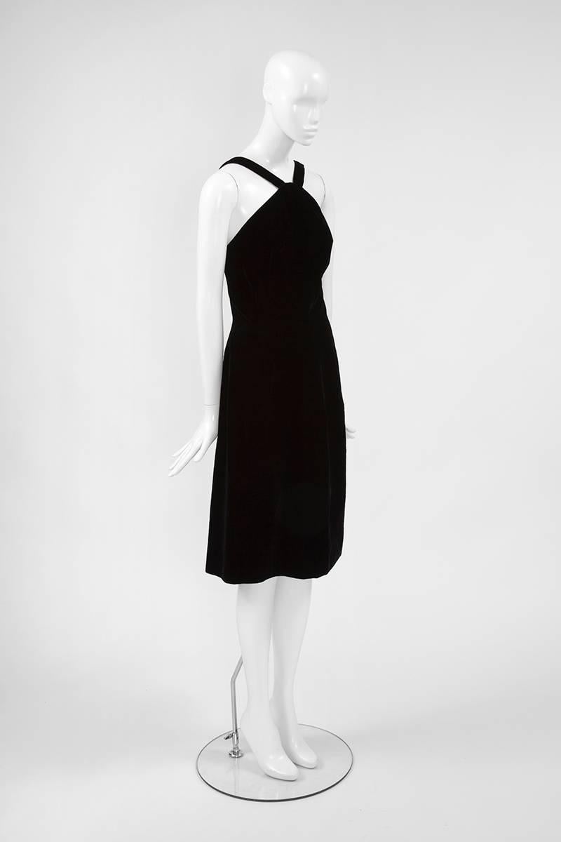 Black Christian Dior Numbered Velvet Dress