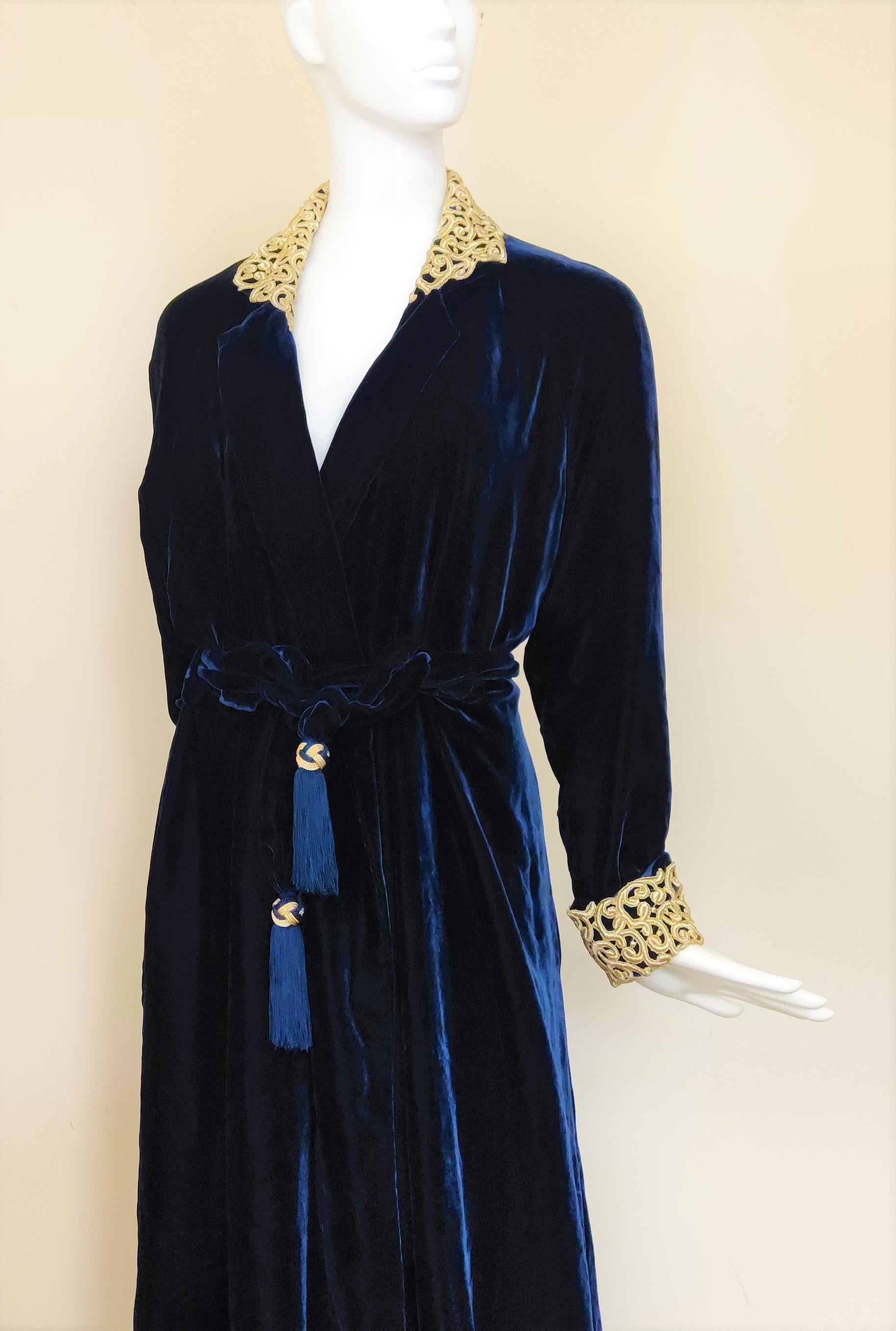 Christian Dior Velvet Velour Vintage 50s 60s 70s 80s Robe Medium Large Dress For Sale 8