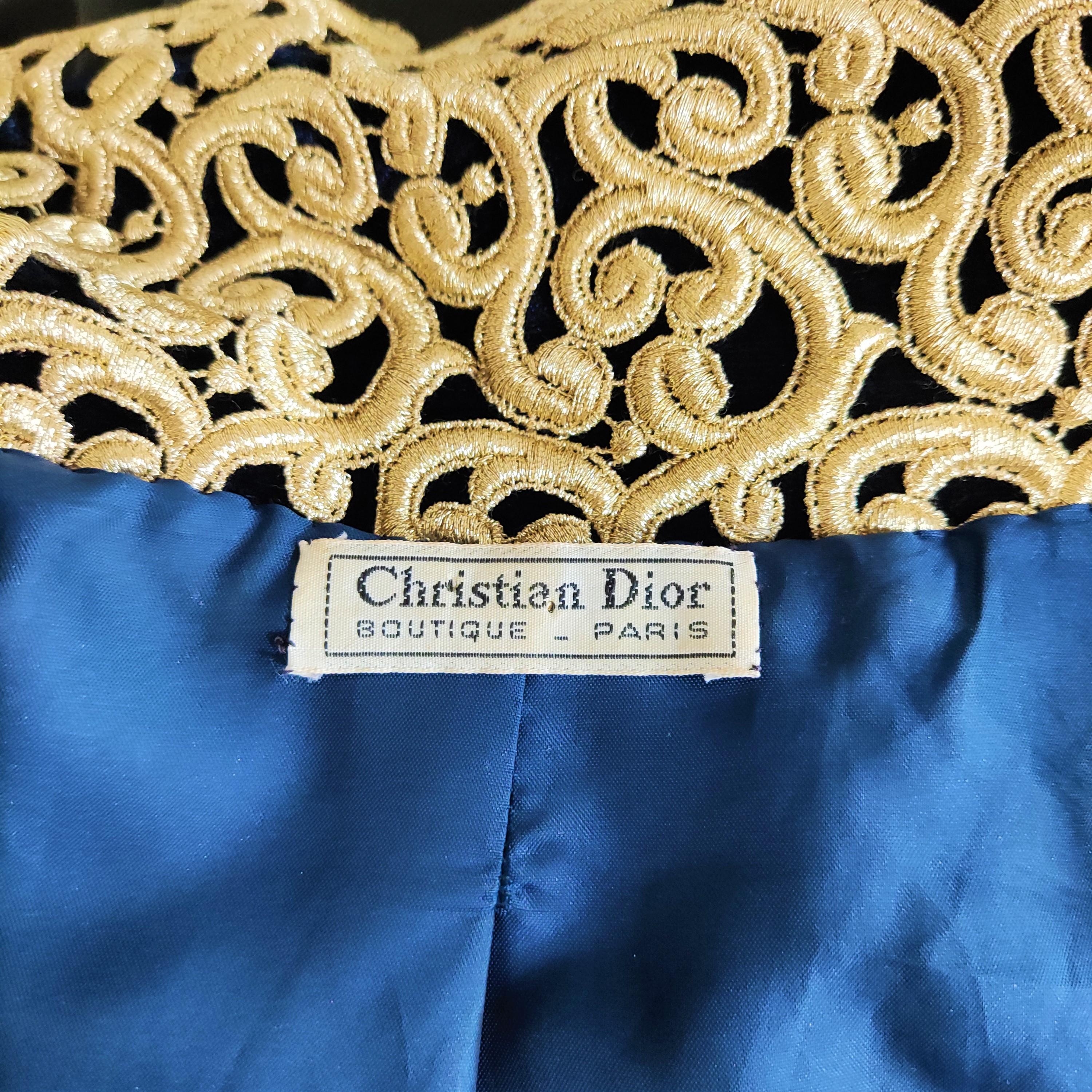 Christian Dior Velvet Velour Vintage 50s 60s 70s 80s Robe Medium Large Dress For Sale 11