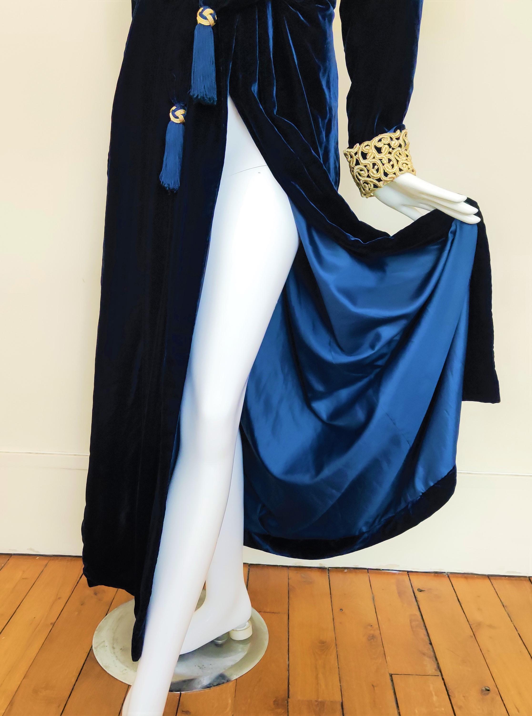 Black Christian Dior Velvet Velour Vintage 50s 60s 70s 80s Robe Medium Large Dress For Sale