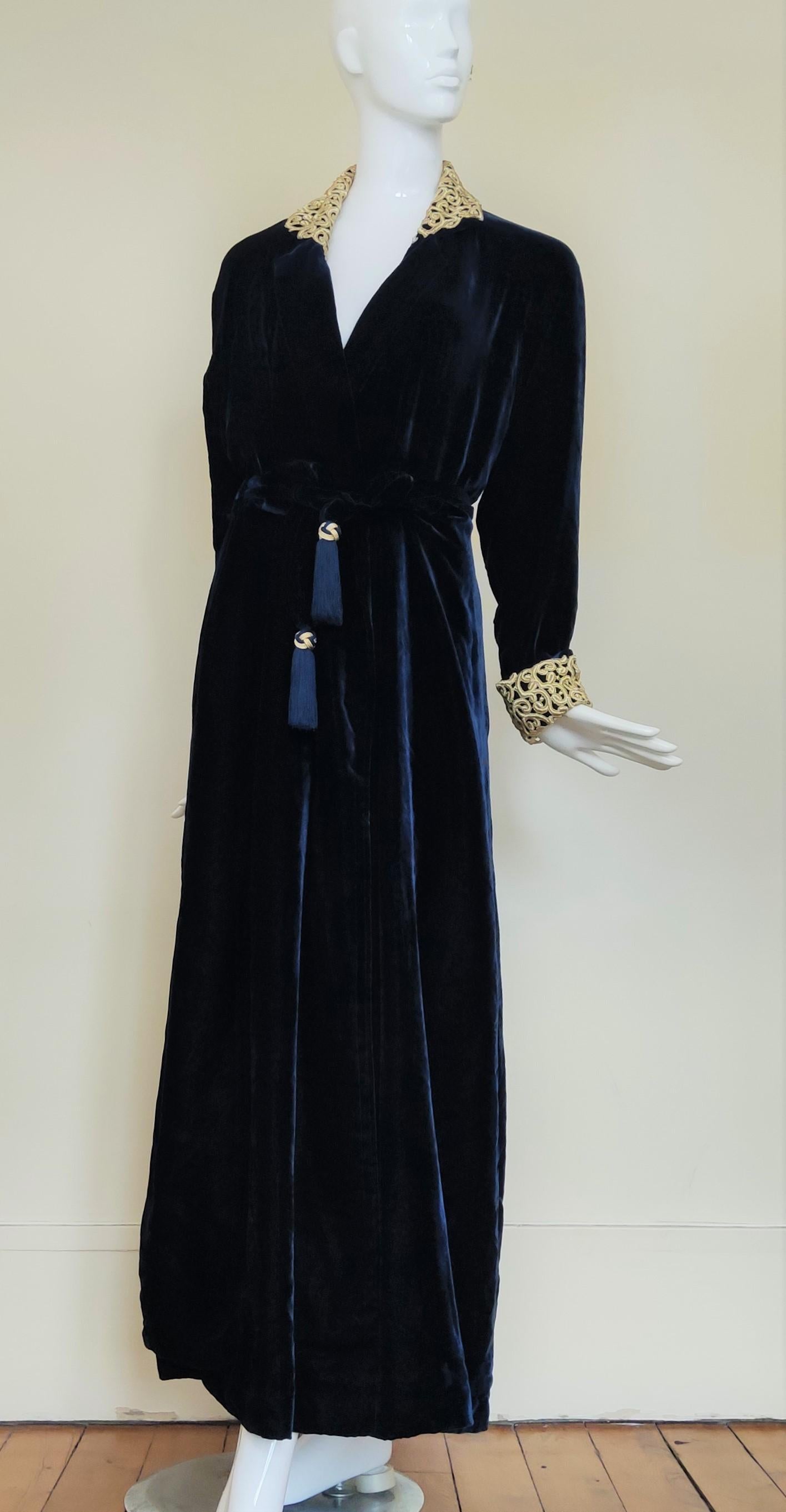 Christian Dior Velours Vintage 50s 60s 70s 80s Robe Medium Large Dress en vente 1