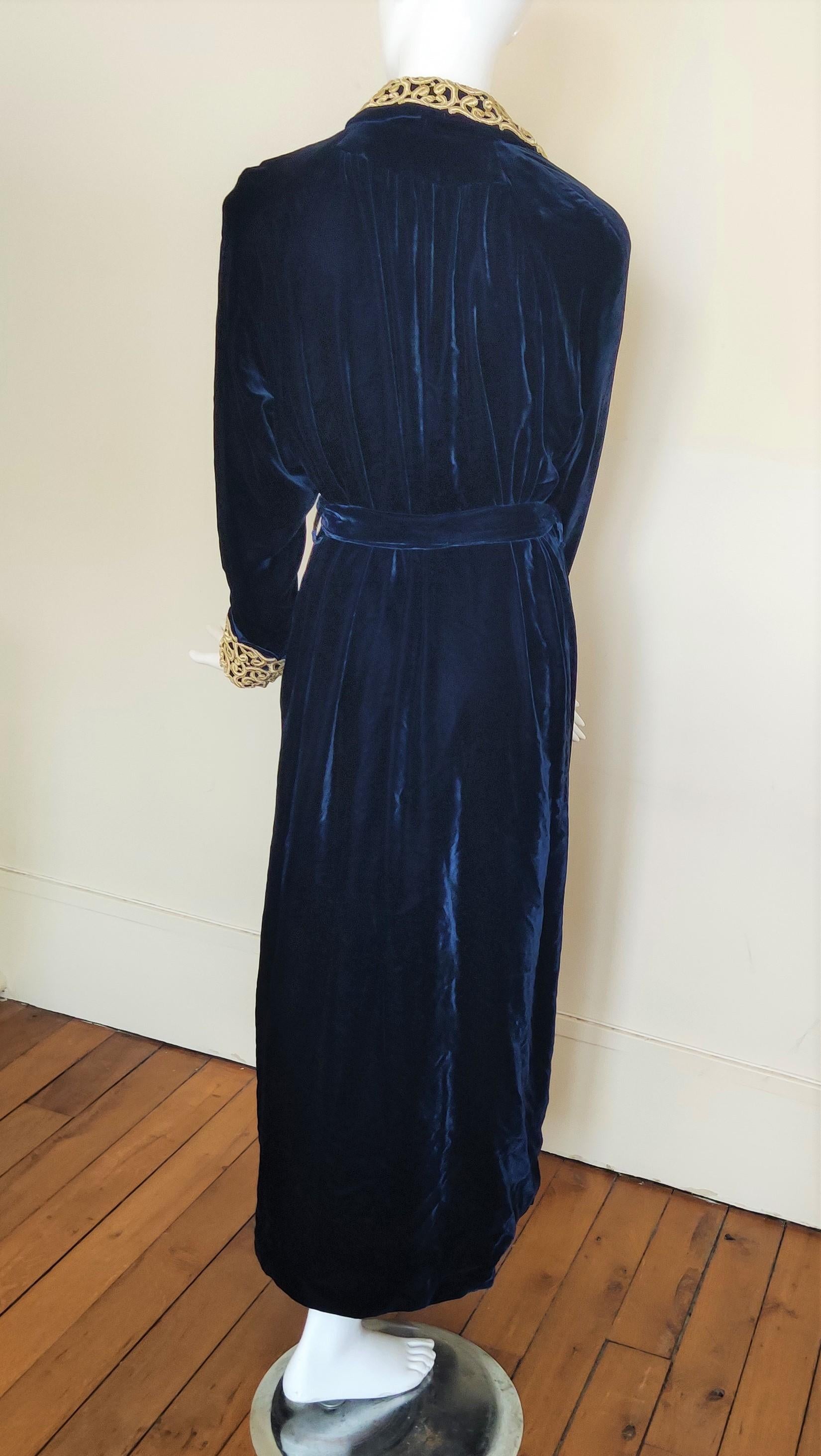 Christian Dior Velvet Velour Vintage 50s 60s 70s 80s Robe Medium Large Dress For Sale 3