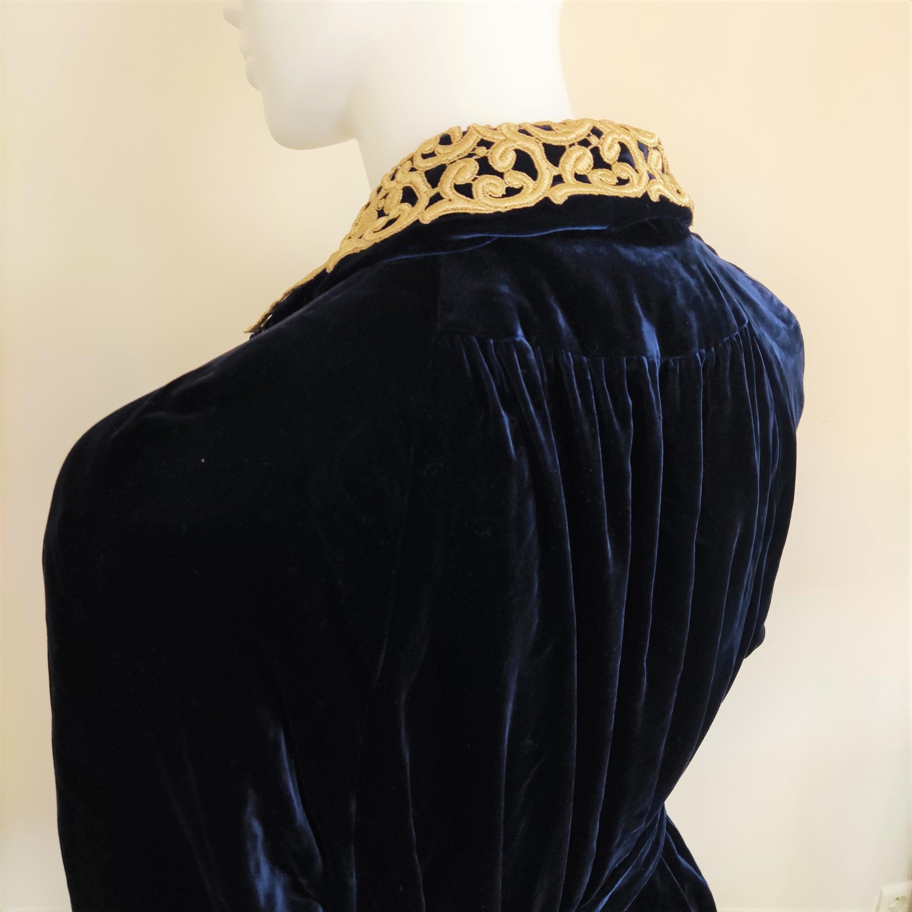 Christian Dior Velvet Velour Vintage 50s 60s 70s 80s Robe Medium Large Dress For Sale 4