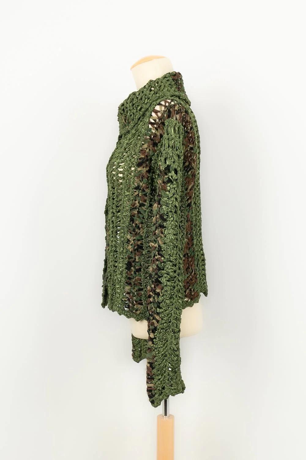 Christian Dior Weste in Grün- und Camouflage-Muster (Schwarz) im Angebot