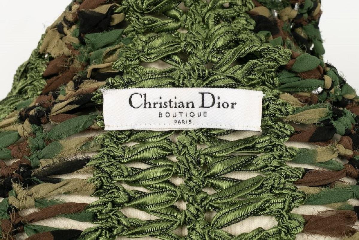 Christian Dior Weste in Grün- und Camouflage-Muster Damen im Angebot