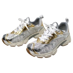 Christian Dior Vibe Chrono Metallic Mesh Logo Print Sneakers