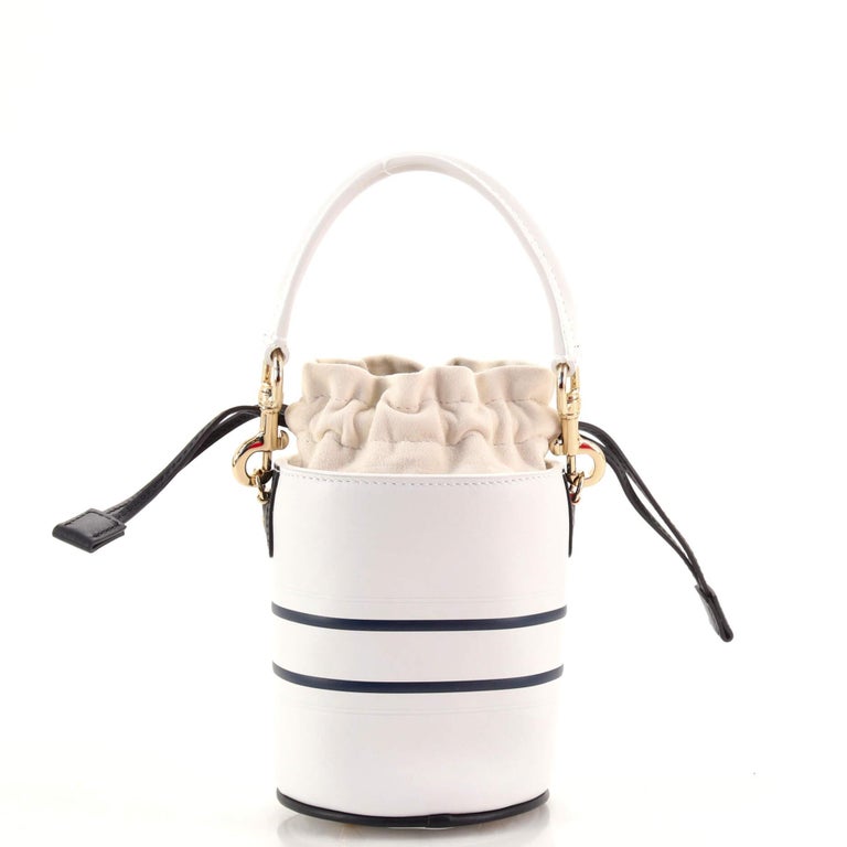 Christian Dior Micro Leather Bucket Bag in White - ShopStyle