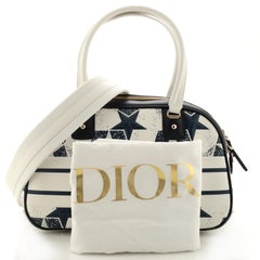 Christian Dior Vibe Zip Bowling Bag Printed Star Embossed Leather Medium
