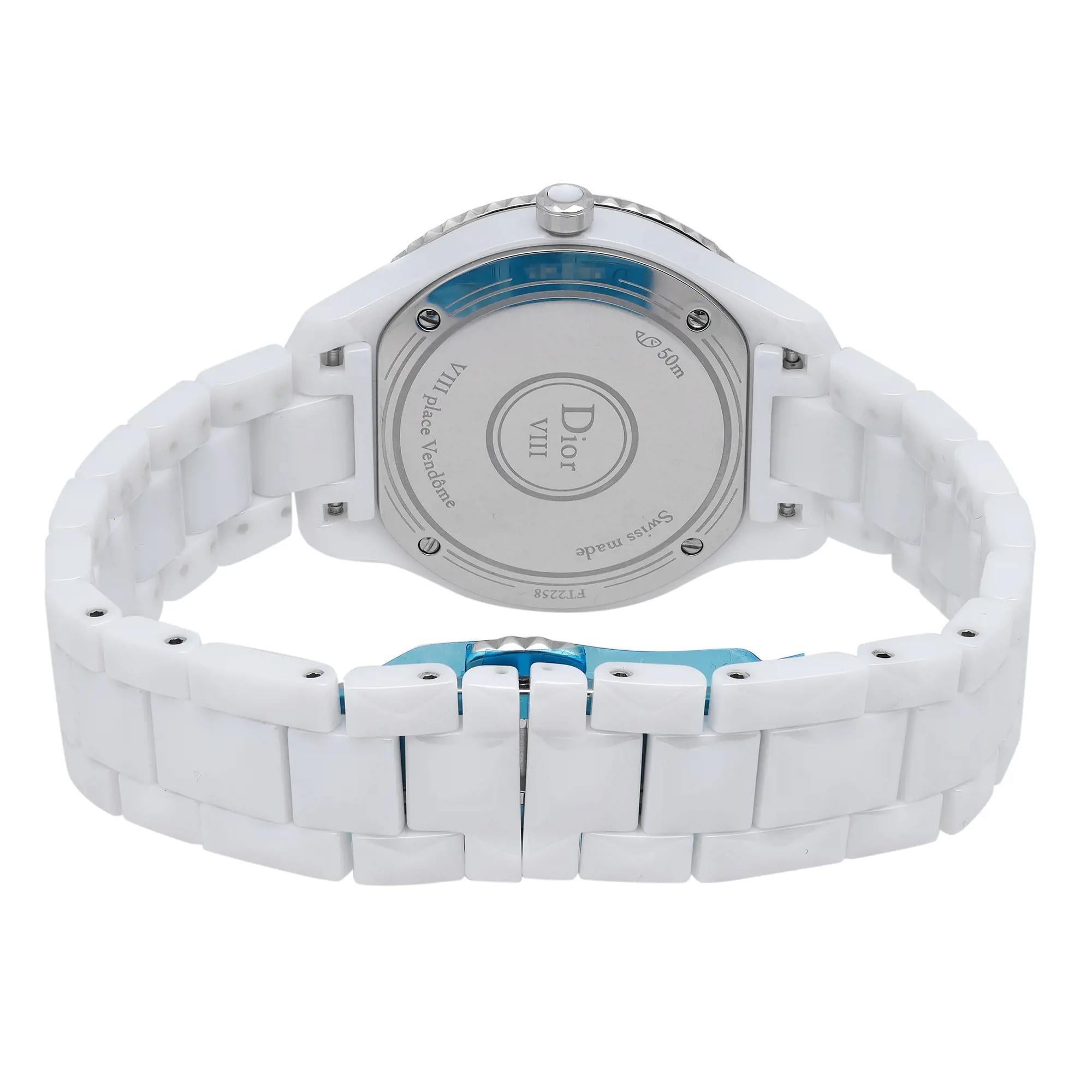 Christian Dior VIII 33mm Ceramic Diamond MOP Dial Ladies Watch CD1231E4C001 For Sale 1